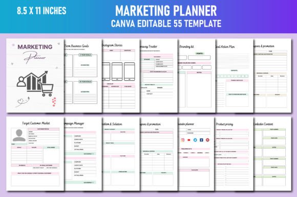 Download Marketing Planner Canva KDP - Marketing planner Collection