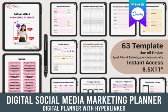 Download Digital Social Media Marketing Planner - Marketing planner Collection