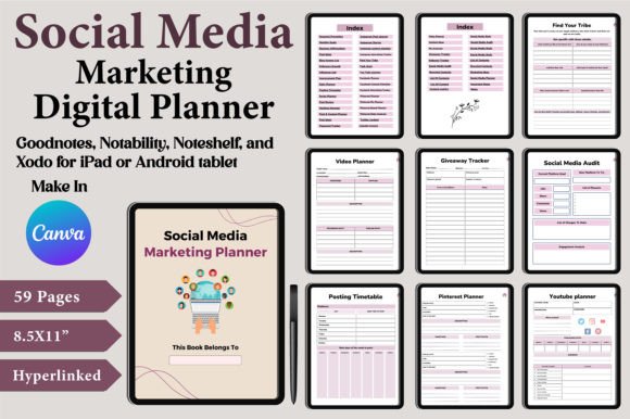 Download Digital Social Media Marketing Planner - Marketing planner Collection