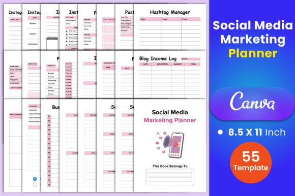 Download Social Media Marketing Planner Canva - Marketing planner Collection