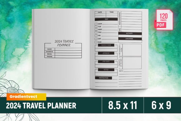 Download (KDP) 2024 Travel Planner Canva - Premium Resources