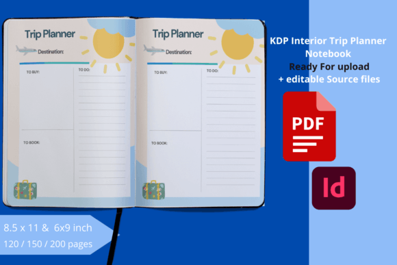 Download KDP Interior Trip Planner Notebook - Premium Bundle