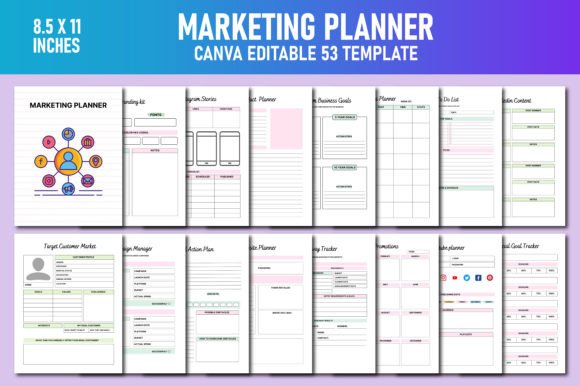 Download Marketing Planner Canva KDP - Marketing planner Collection